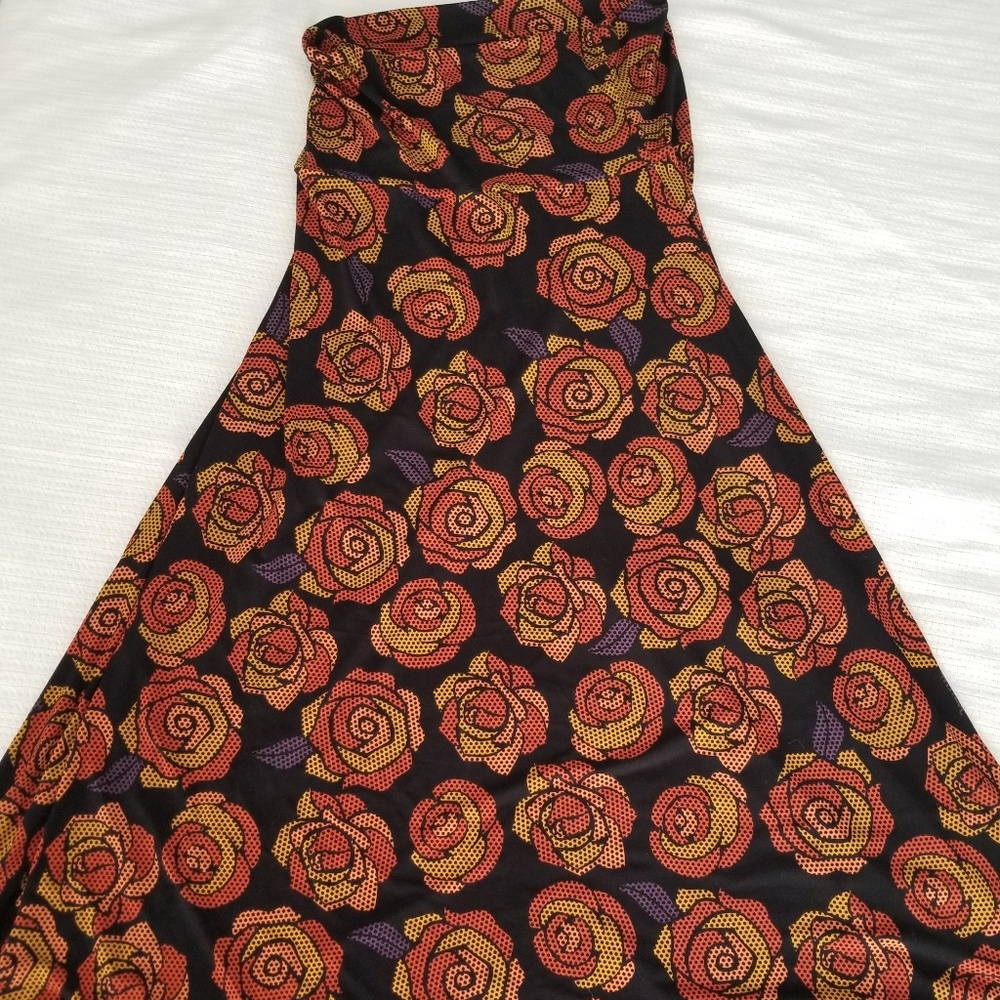 Lularoe Maxi Roses Orange Yellow Purple Small